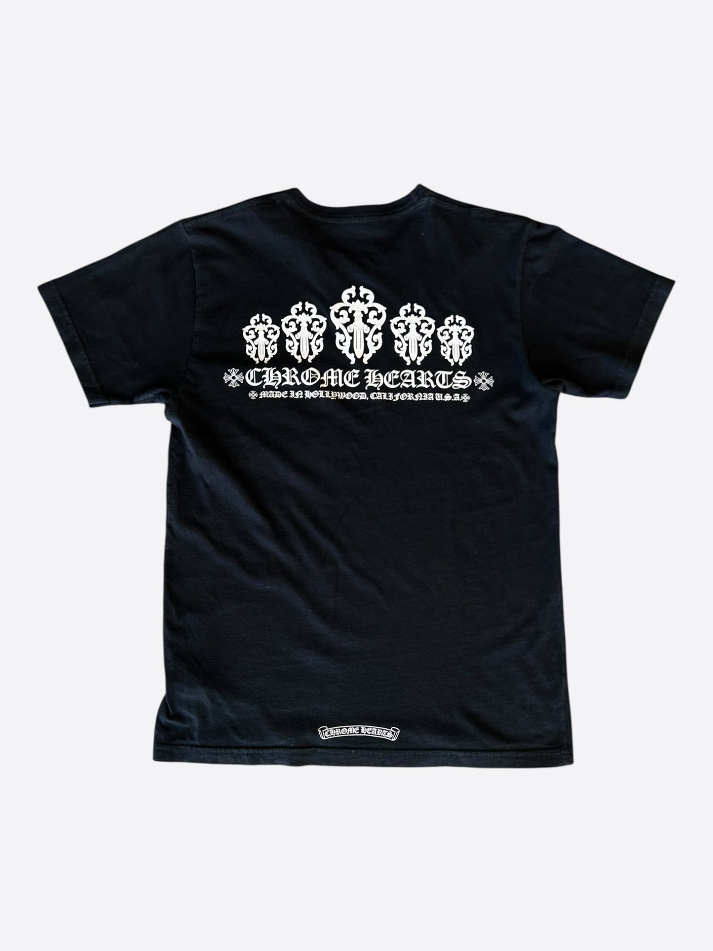 Chrome Hearts Black & White Dagger Logo T-Shirt
