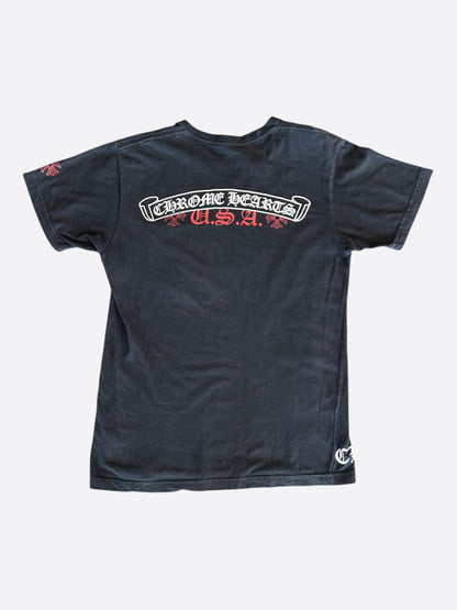 Chrome Hearts Black & White Scroll Logo T-Shirt