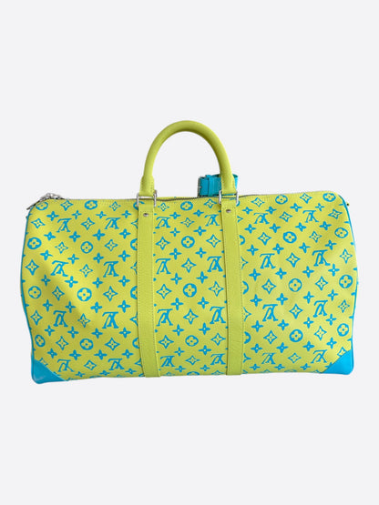 Louis Vuitton Yellow & Blue Monogram Keepall 50