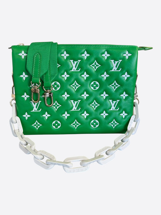 Louis Vuitton Green & White Monogram Coussins PM