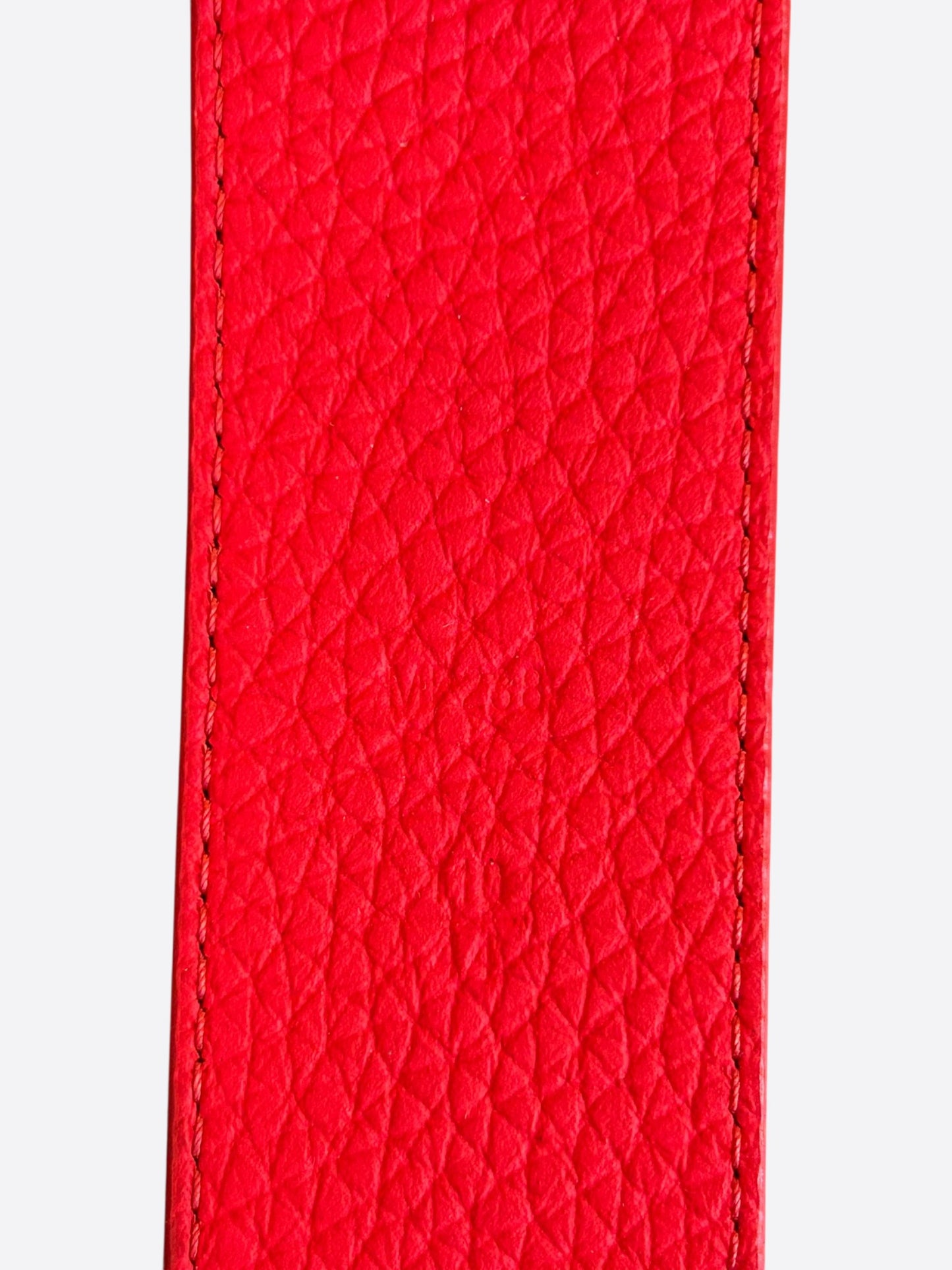 Louis Vuitton Red Taurillon Monogram Belt