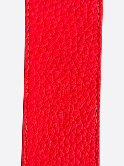 Louis Vuitton Red Taurillon Monogram Belt