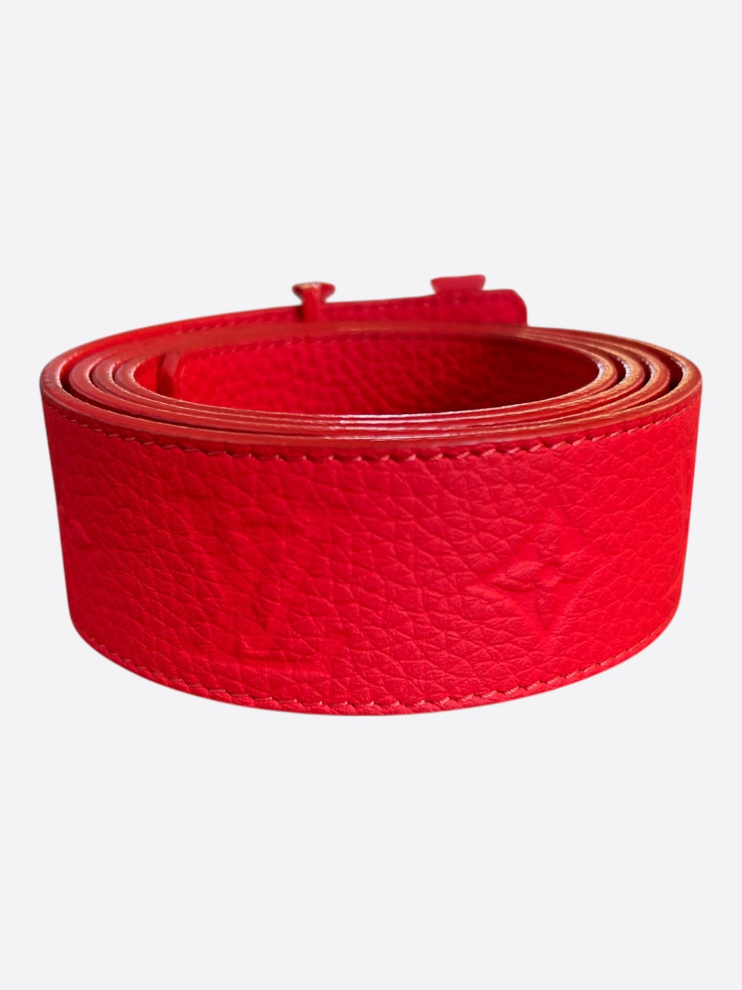 Louis Vuitton Red Taurillon Monogram Belt