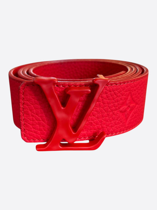 Louis Vuitton Red Taurillon Monogram Belt