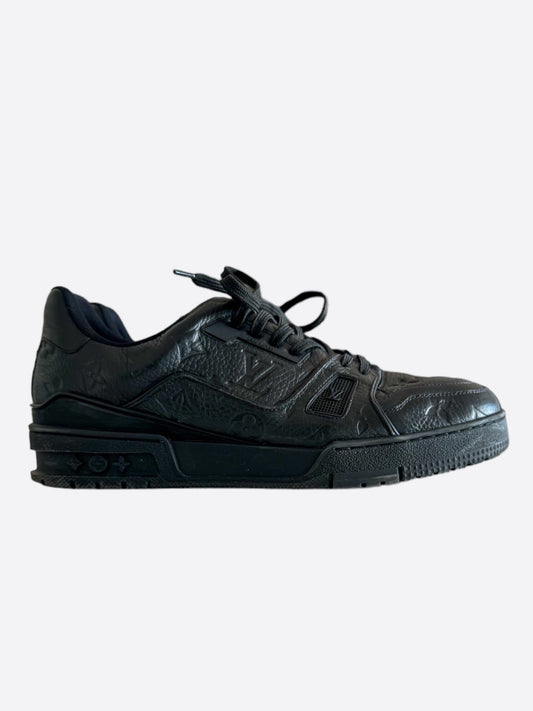 Louis Vuitton Black Monogram Embossed Trainers