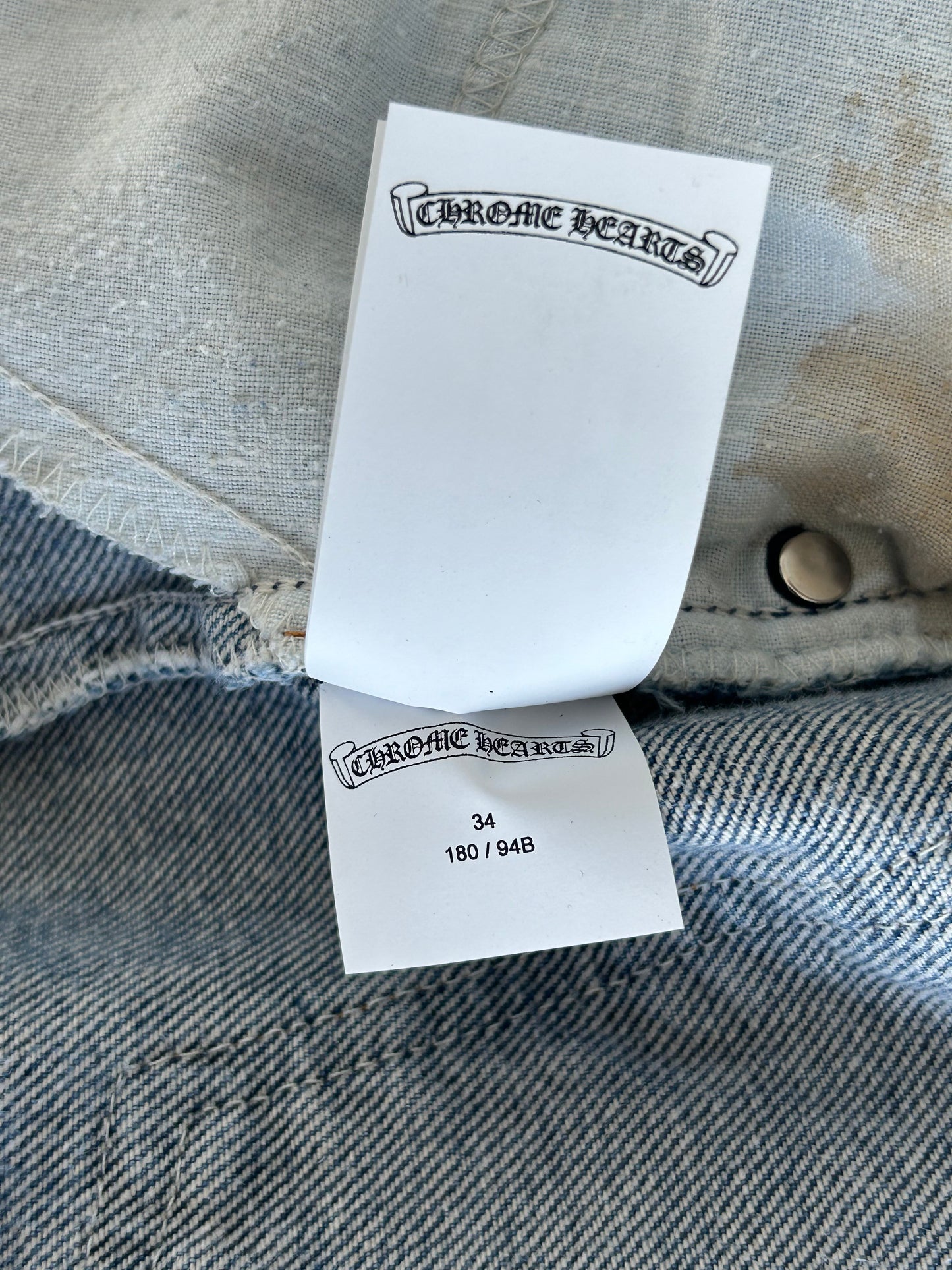 Chrome Hearts Levis Blue & Black Cross Patch Jeans