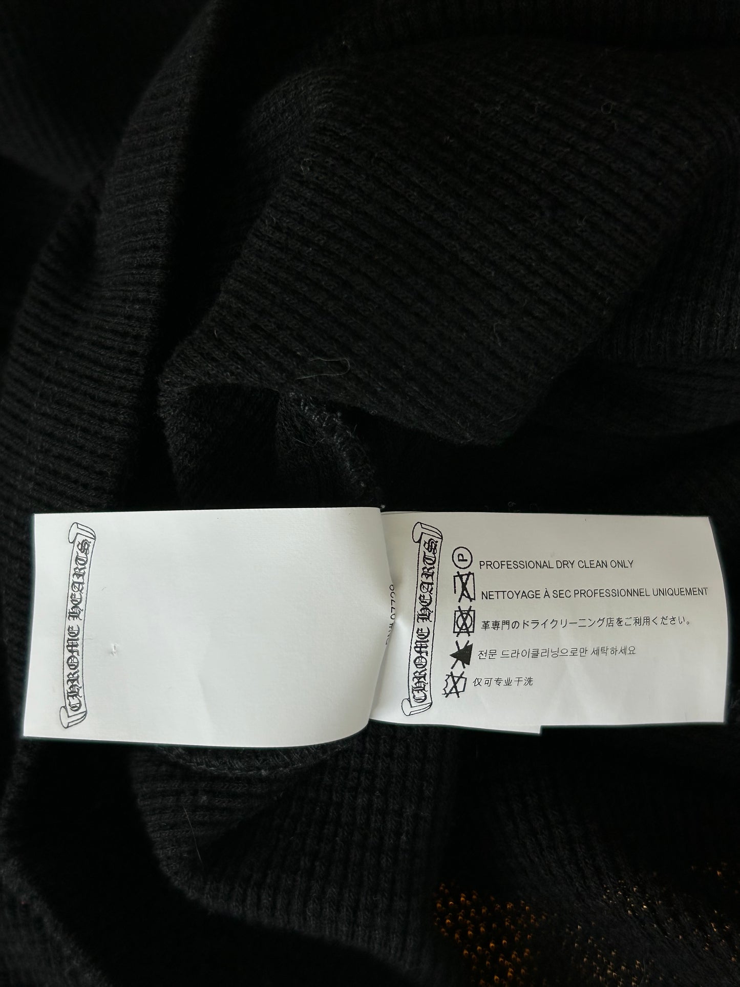 Chrome Hearts Black CH Embroidered Logo Thermal Longsleeve T-Shirt