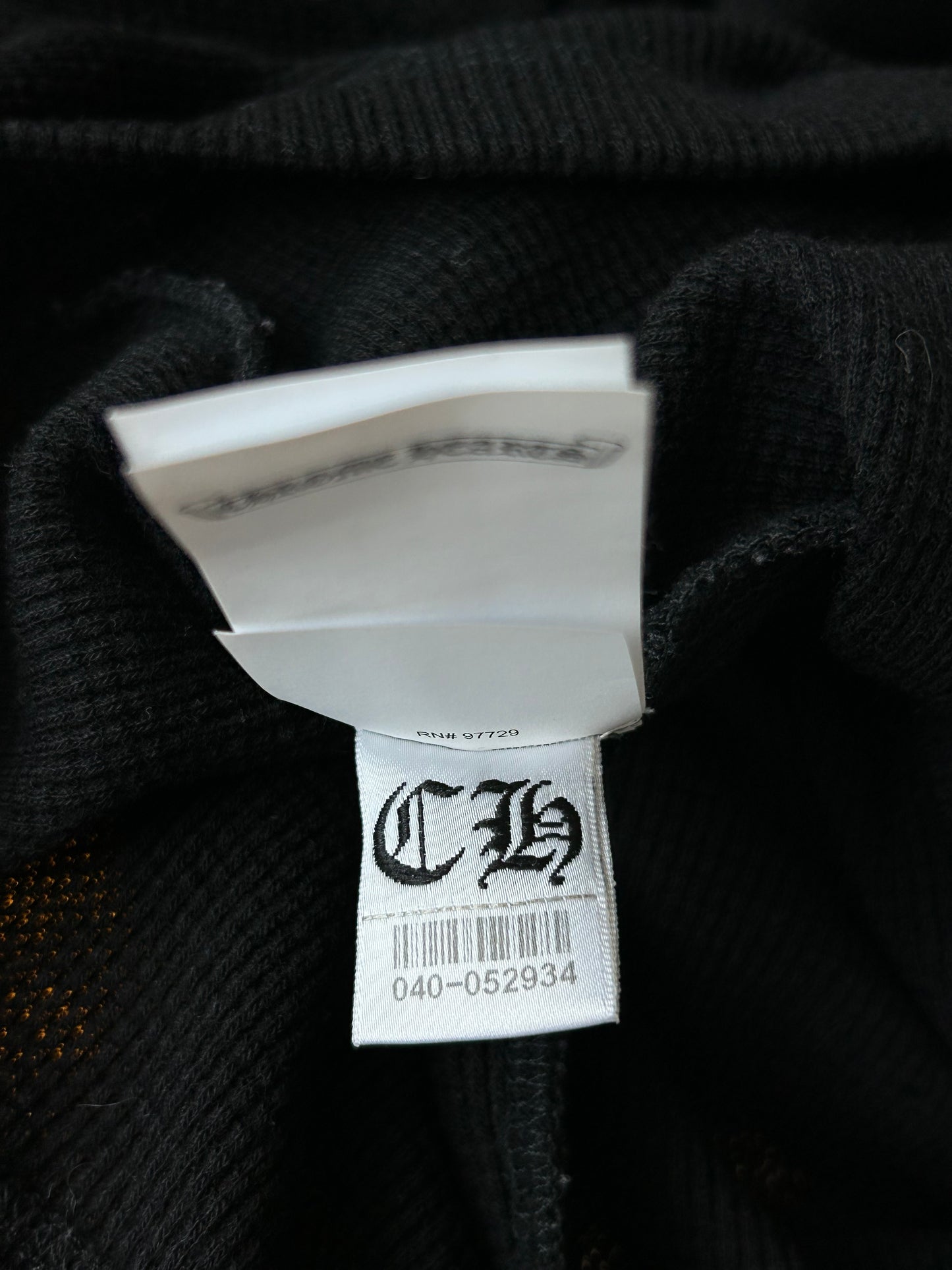 Chrome Hearts Black CH Embroidered Logo Thermal Longsleeve T-Shirt