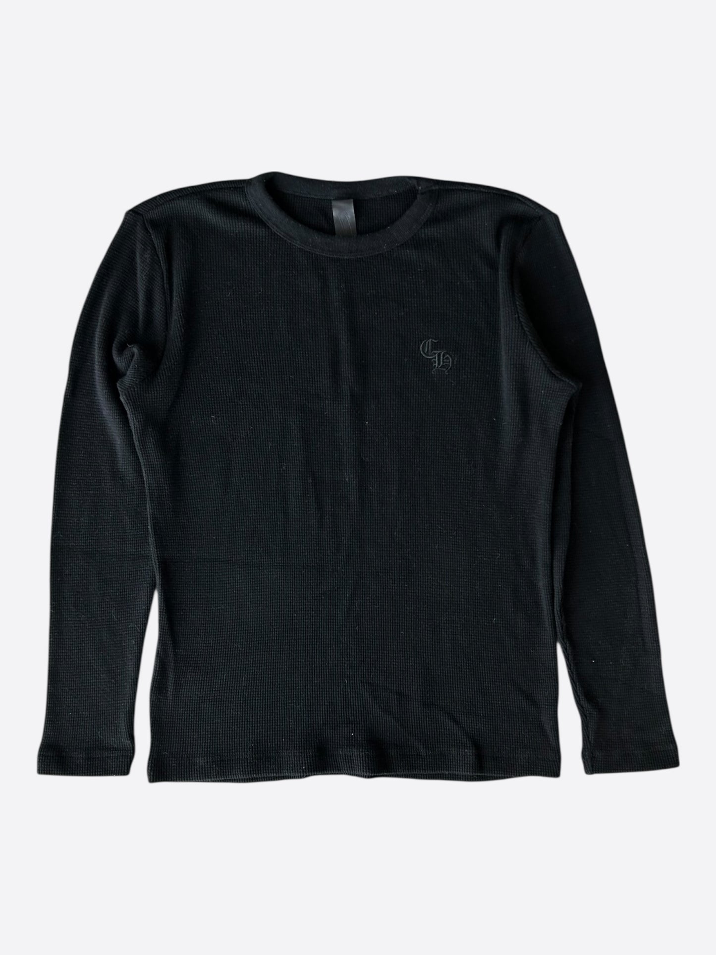 Chrome Hearts Black CH Embroidered Logo Thermal Longsleeve T-Shirt