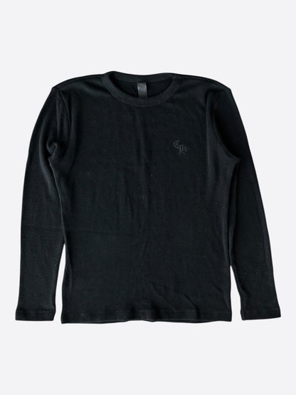 Chrome Hearts Black CH Embroidered Logo Thermal Longsleeve T-Shirt