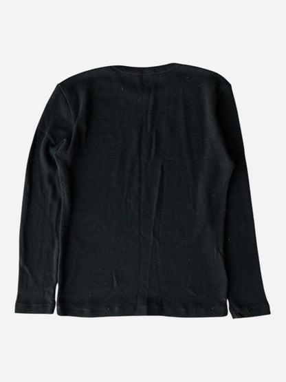 Chrome Hearts Black CH Embroidered Logo Thermal Longsleeve T-Shirt