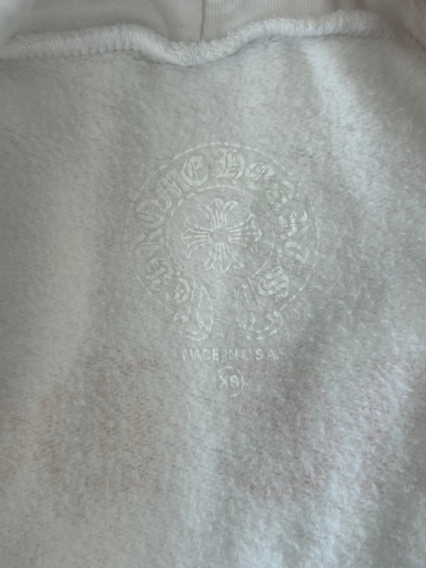 Chrome Hearts White & Red Rolling Stones Scroll Logo Zip Up Hoodie
