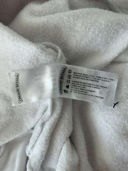 Chrome Hearts White & Red Rolling Stones Scroll Logo Zip Up Hoodie