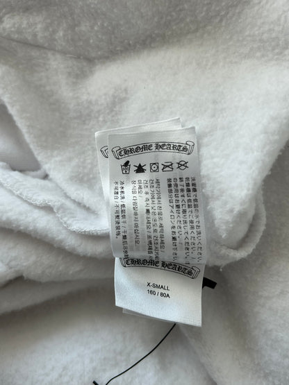 Chrome Hearts White & Red Rolling Stones Scroll Logo Zip Up Hoodie