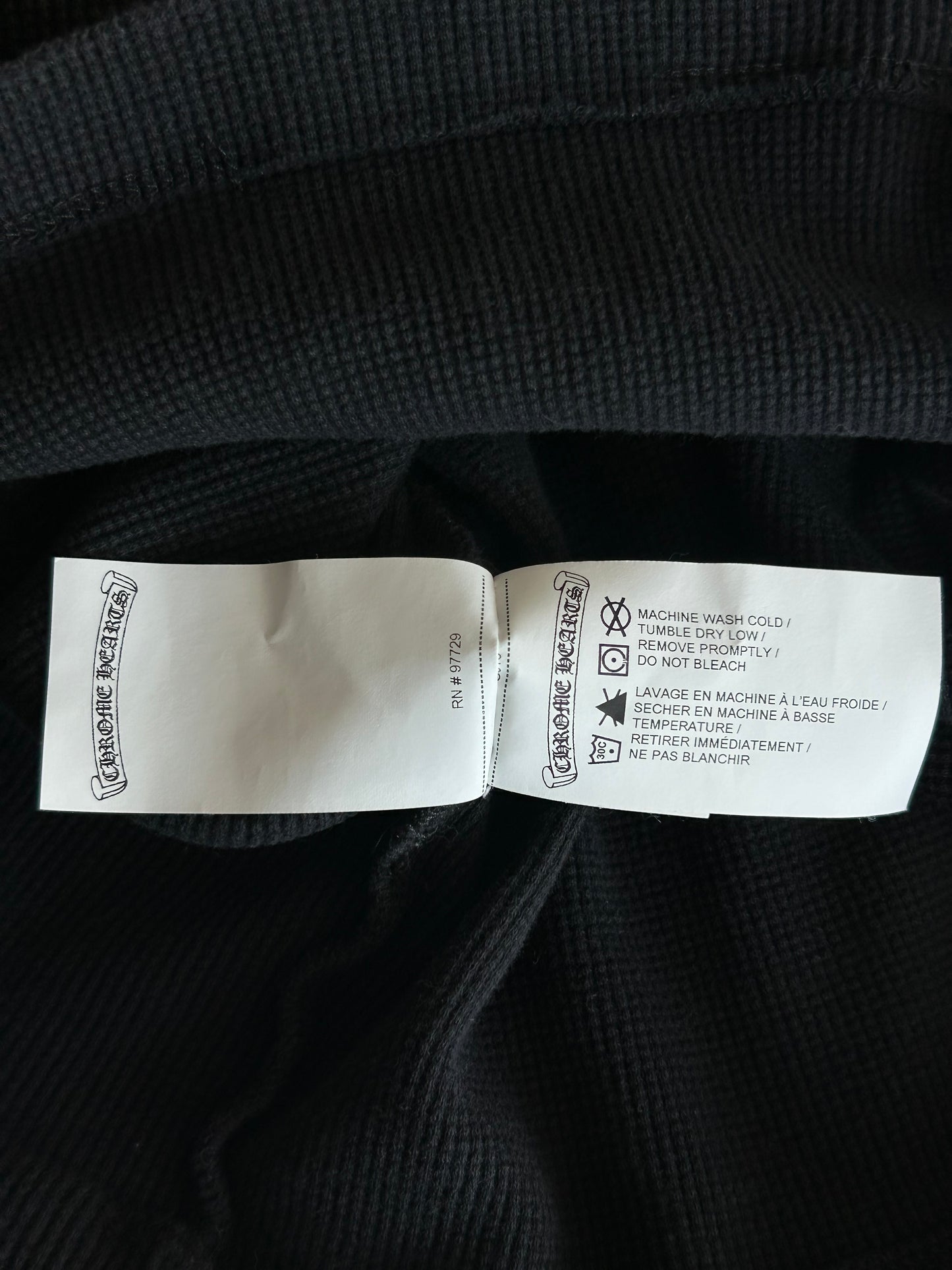 Chrome Hearts Black & White CH Embroidered Logo Thermal Cropped Longsleeve T-Shirt