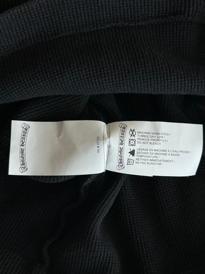 Chrome Hearts Black & White CH Embroidered Logo Thermal Cropped Longsleeve T-Shirt