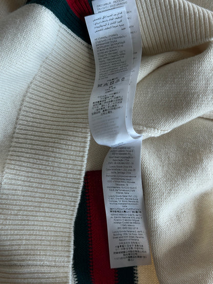 Gucci White & Multicolor Stripe Knit Sweater
