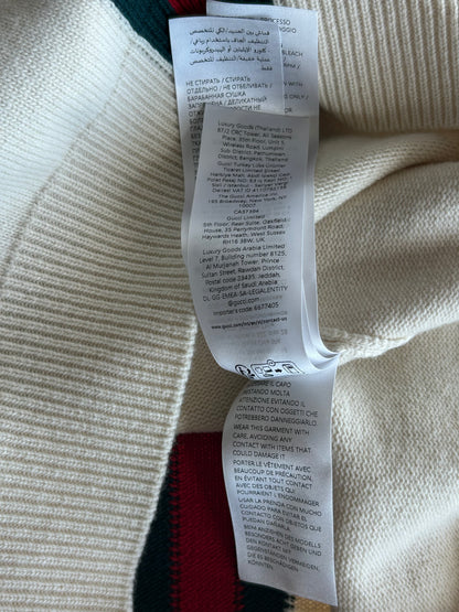 Gucci White & Multicolor Stripe Knit Sweater
