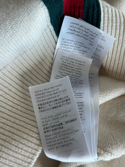 Gucci White & Multicolor Stripe Knit Sweater