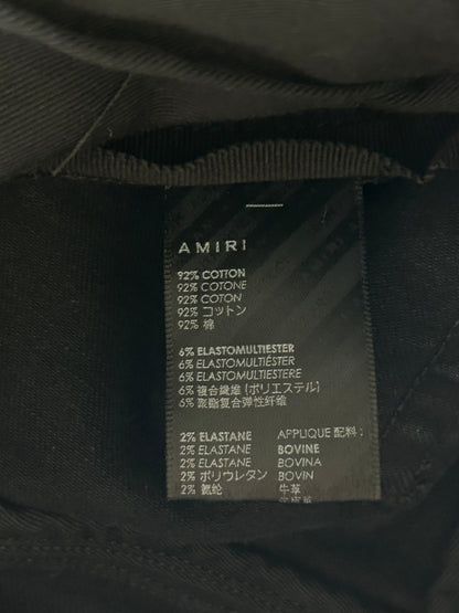 Amiri Aged Black & White Bandana Applique Logo MX1 Jeans