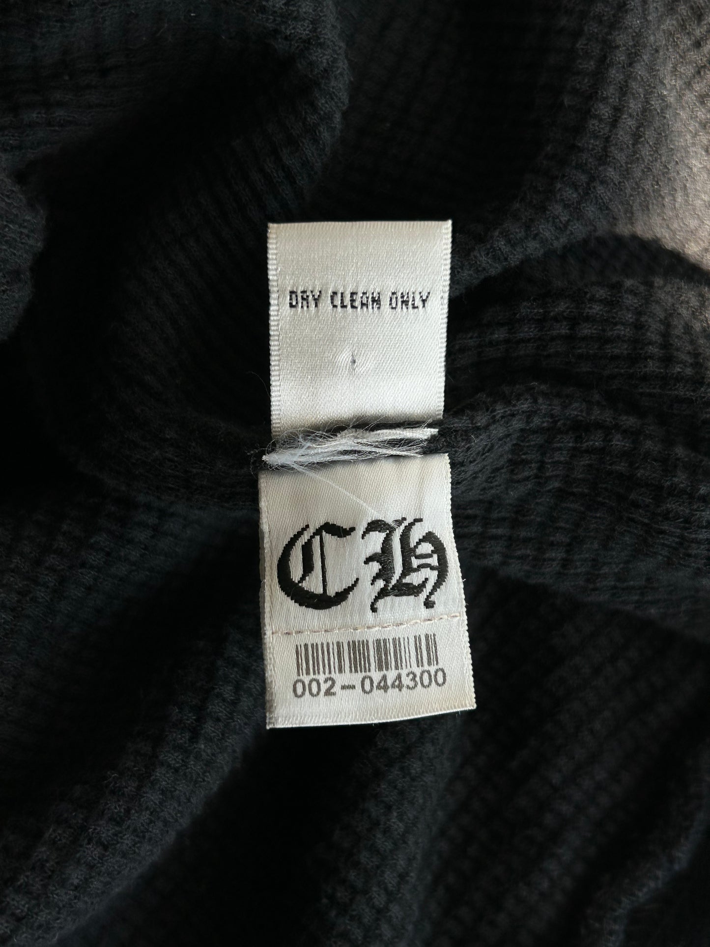 Chrome Hearts Black Foti Horseshoe Logo Thermal Zip Up Hoodie