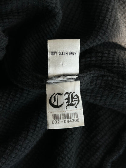 Chrome Hearts Black Foti Horseshoe Logo Thermal Zip Up Hoodie