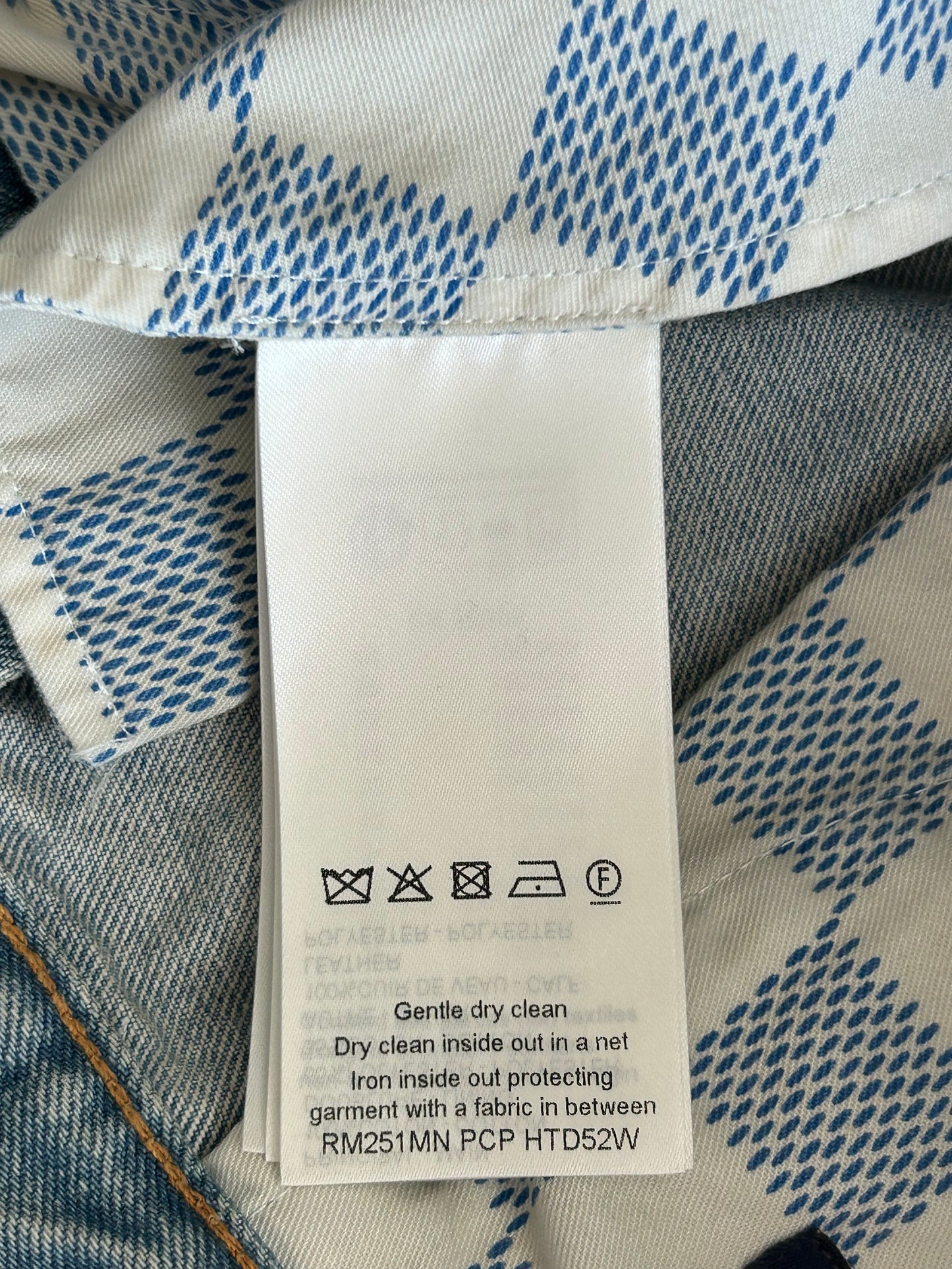 Louis Vuitton Blue Embroidered Logo Denim Shorts