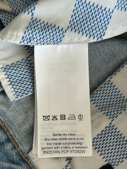 Louis Vuitton Blue Embroidered Logo Denim Shorts