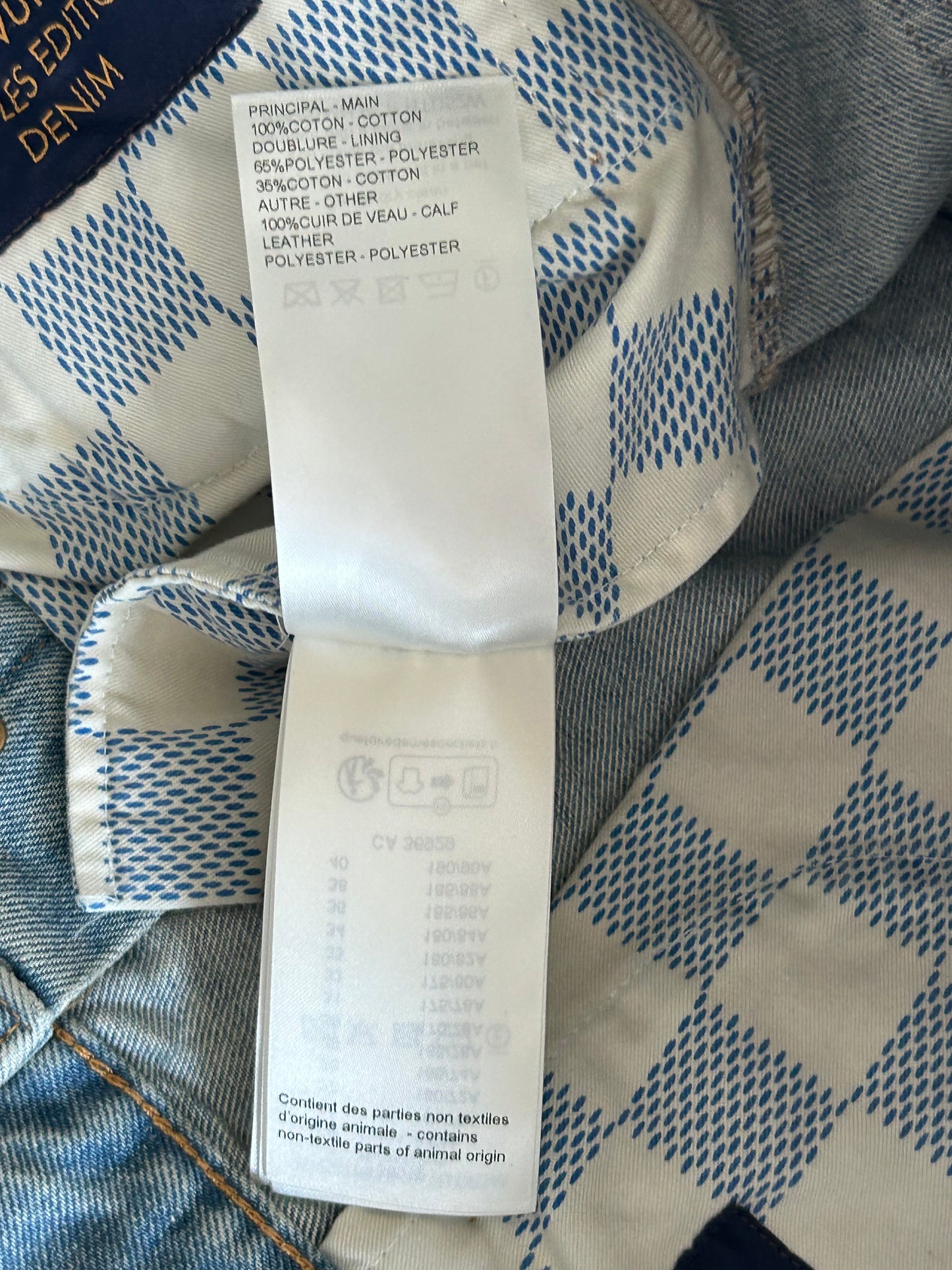 Louis Vuitton Blue Embroidered Logo Denim Shorts