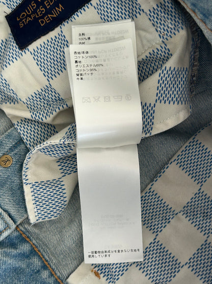 Louis Vuitton Blue Embroidered Logo Denim Shorts