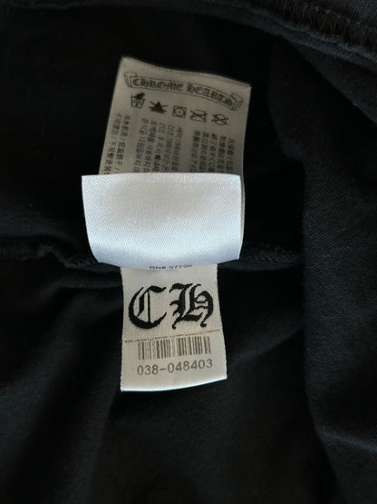 Chrome Hearts Black & White Cemetery Jacquard Horseshoe Logo T-Shirt