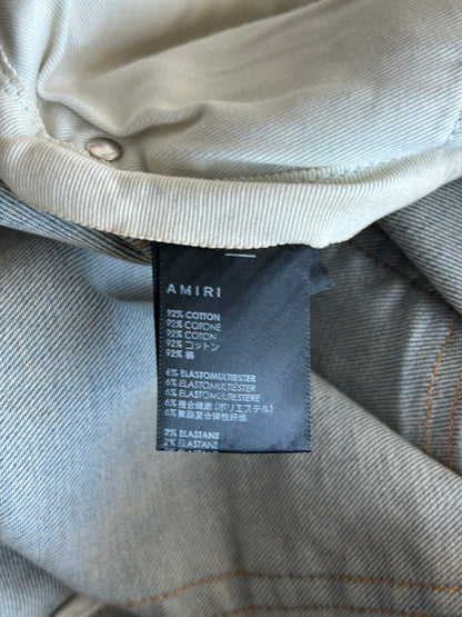Amiri Clay Indigo Green & Black Plaid Patch MX1 Jeans