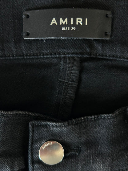Amiri Faded Black & Green Plaid Patch MX1 Jeans