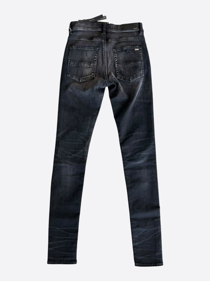 Amiri Faded Black & Green Plaid Patch MX1 Jeans