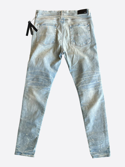 Amiri Clay Indigo Green & Black Plaid Patch MX1 Jeans