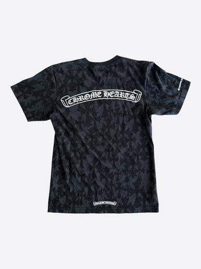 Chrome Hearts Black & White Cemetery Jacquard Horseshoe Logo T-Shirt