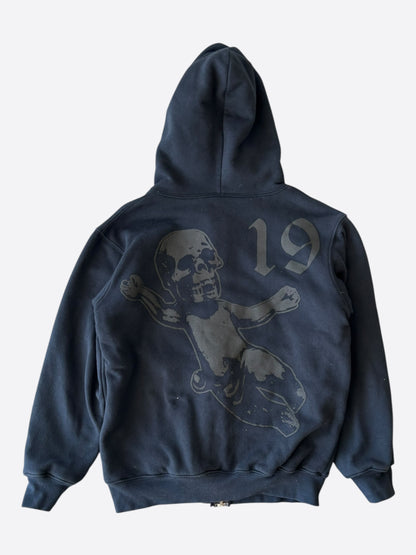 Chrome Hearts Black Foti Horseshoe Logo Thermal Zip Up Hoodie