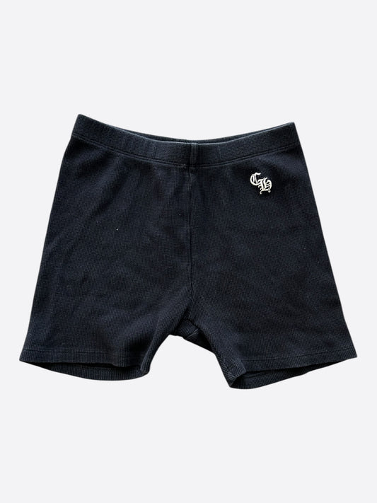 Chrome Hearts Black & White CH Logo Embroidered Thermal Women's Shorts