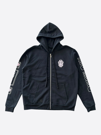 Chrome Hearts Black, White & Pink Deadly Doll Zip Up Hoodie