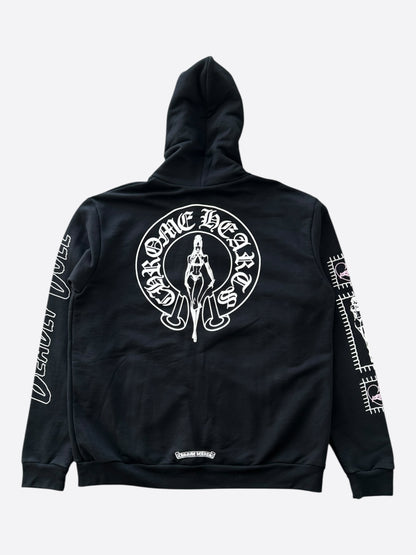 Chrome Hearts Black, White & Pink Deadly Doll Zip Up Hoodie