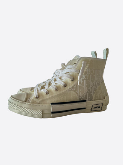 Dior White Oblique B23 Hightop Sneakers