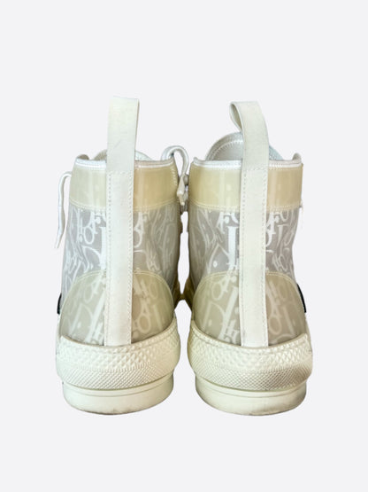 Dior White Oblique B23 Hightop Sneakers