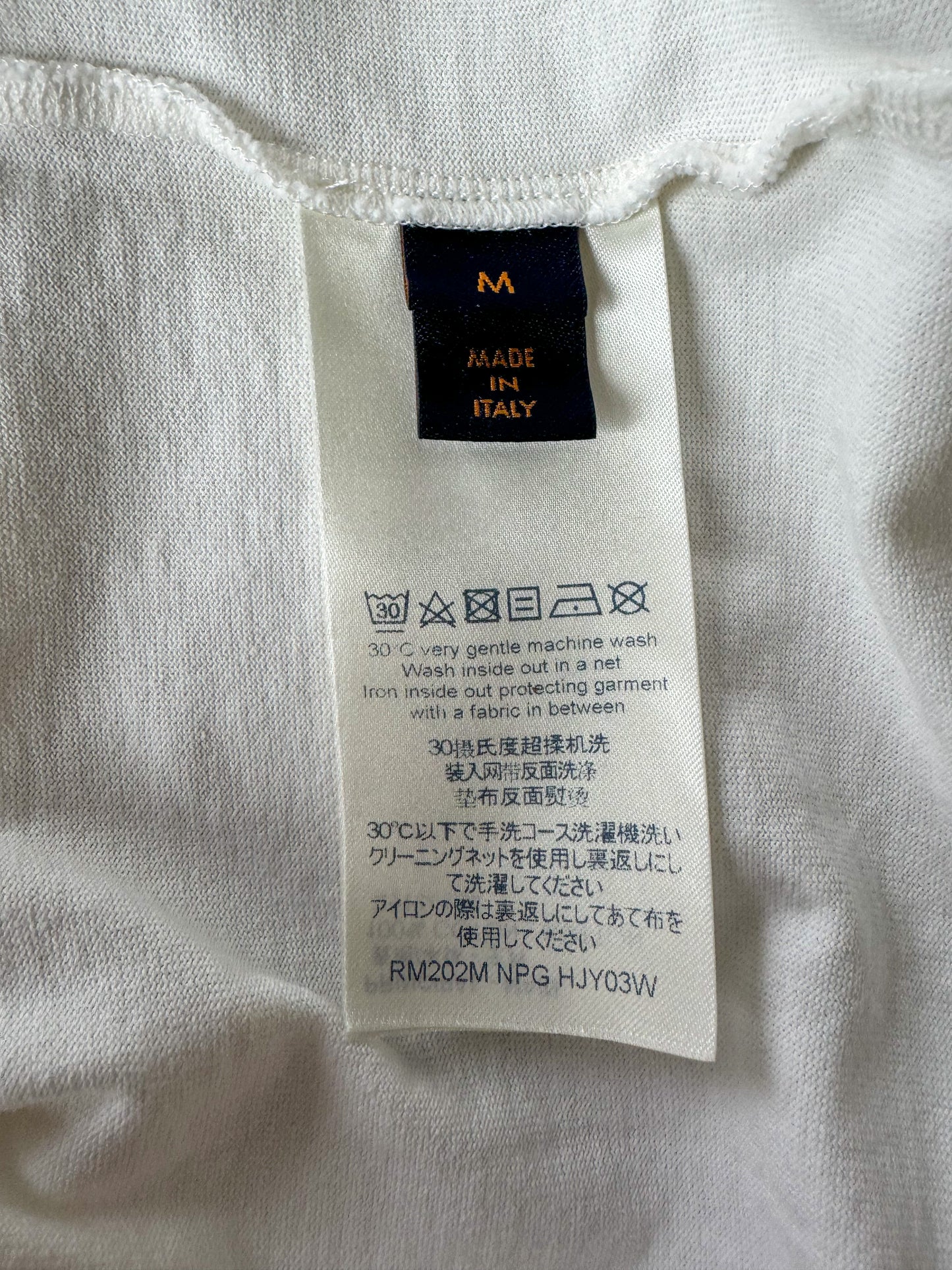 Louis Vuitton White & Blue LV Stitch Embroidered T-Shirt