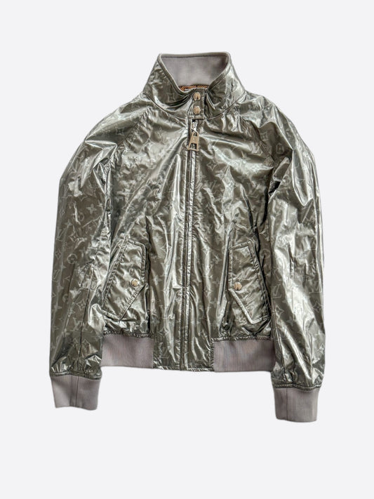 Louis Vuitton Silver Monogram Women's Bomber Jacket