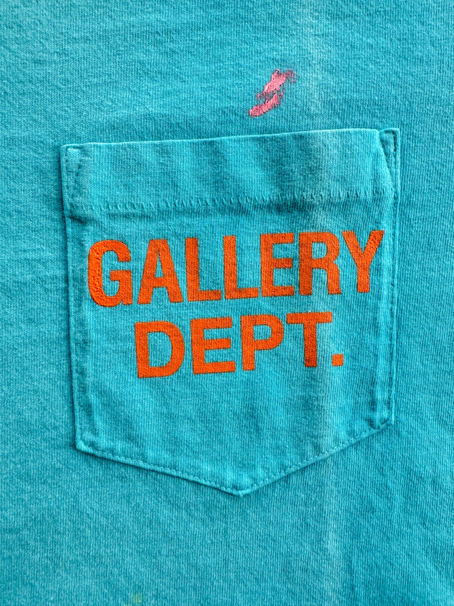 Gallery Dept Turquoise Paint Splatter Logo T-Shirt