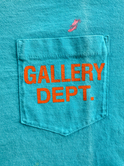 Gallery Dept Turquoise Paint Splatter Logo T-Shirt