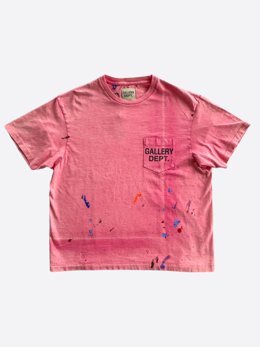 Gallery Dept Vintage Pink Paint Splatter Logo T-Shirt