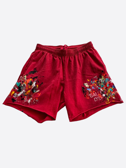 Gallery Dept Red Paint Splatter Insomnia Shorts