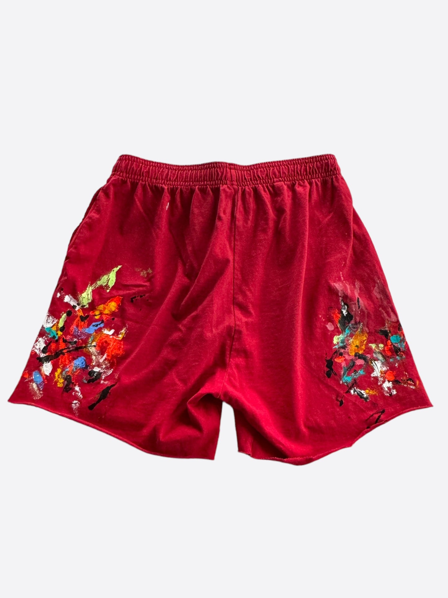 Gallery Dept Red Paint Splatter Insomnia Shorts