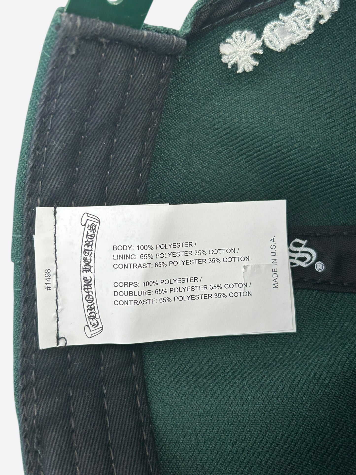 Chrome Hearts Green & White CH Logo Hat